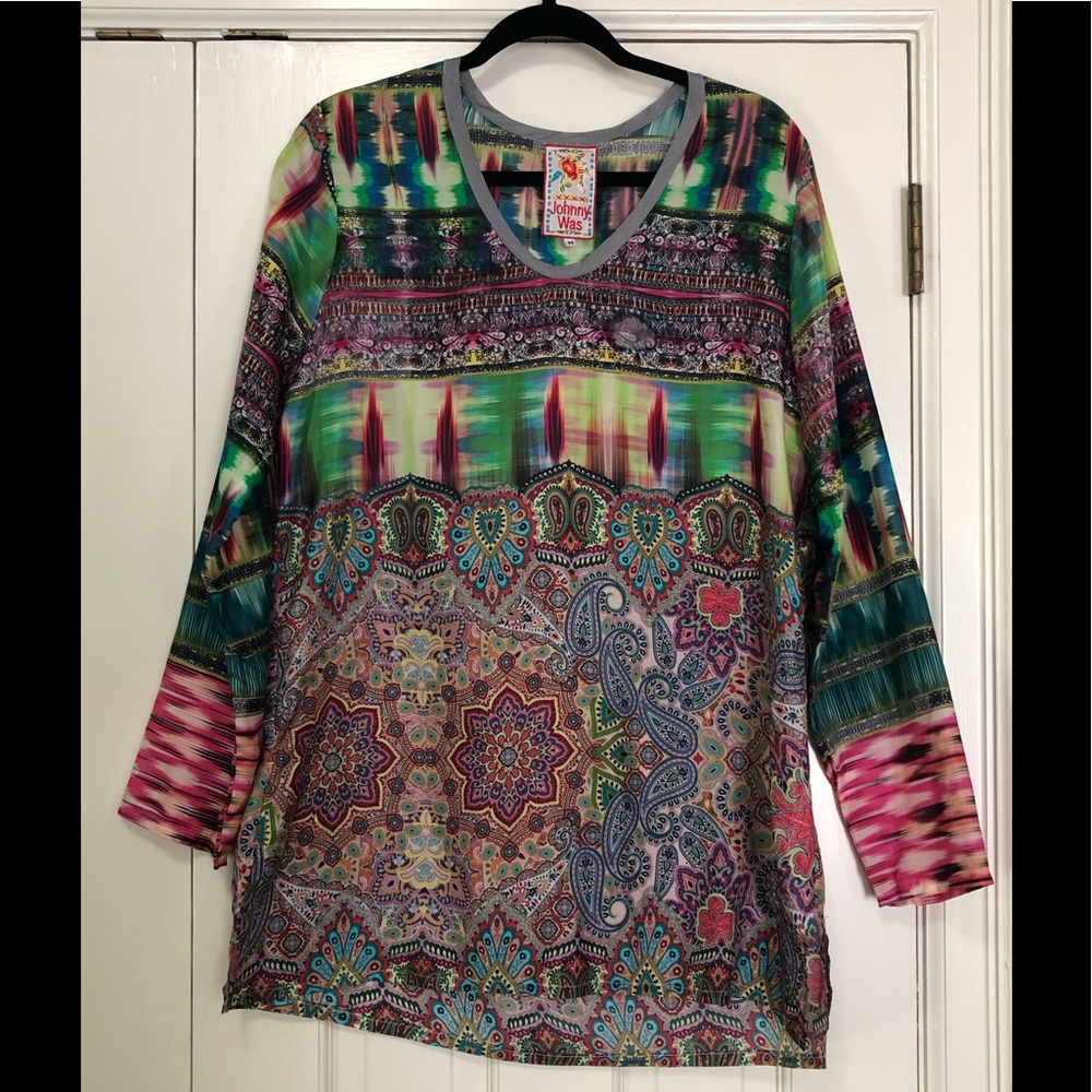 Johnny Was silk tunic ladies shirt